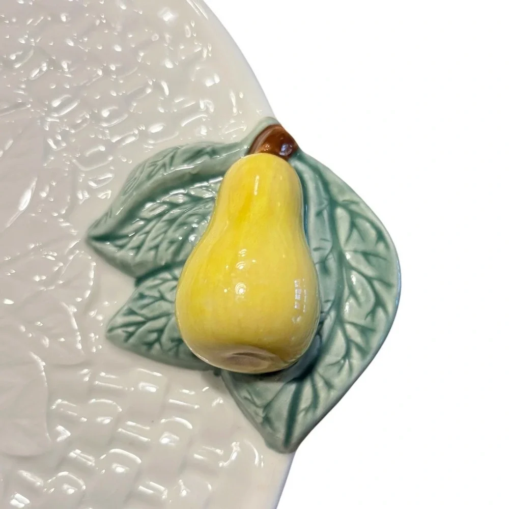 Studio Nova VINTAGE 90s Pear Bloom Handpainted Ceramic 12in Serving Cake Platter